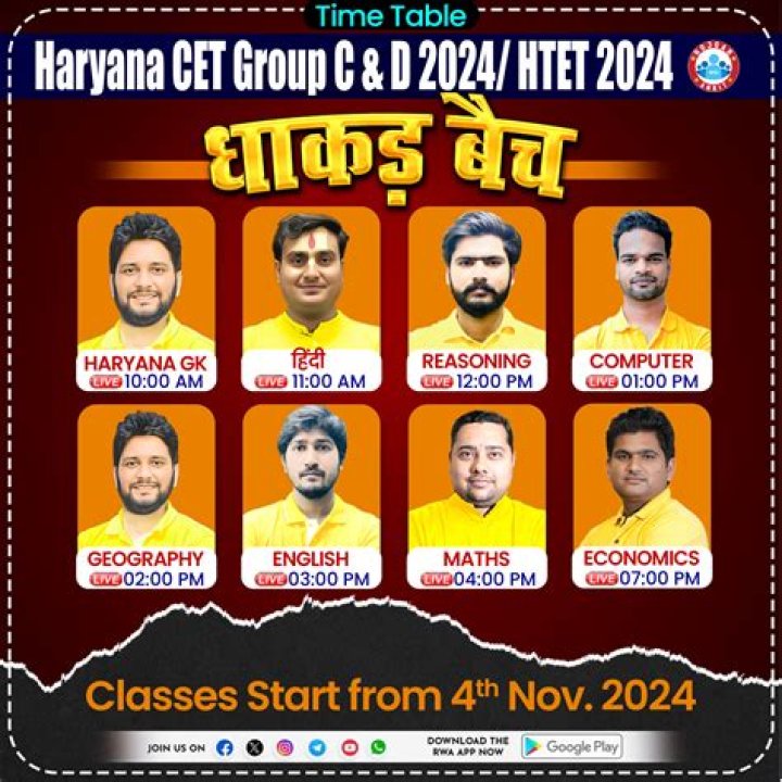 Haryana CET Group C Mains Result 2024 : For 31902 Posts